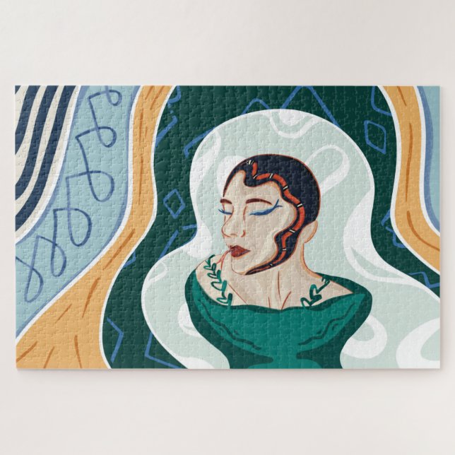 Puzzle Mujer serpiente - Mujer cabeza de serpiente (Horizontal)