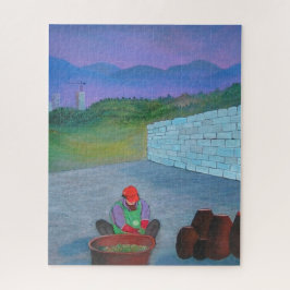 Puzzle Mujer solitaria prepara Kimchi en Corea