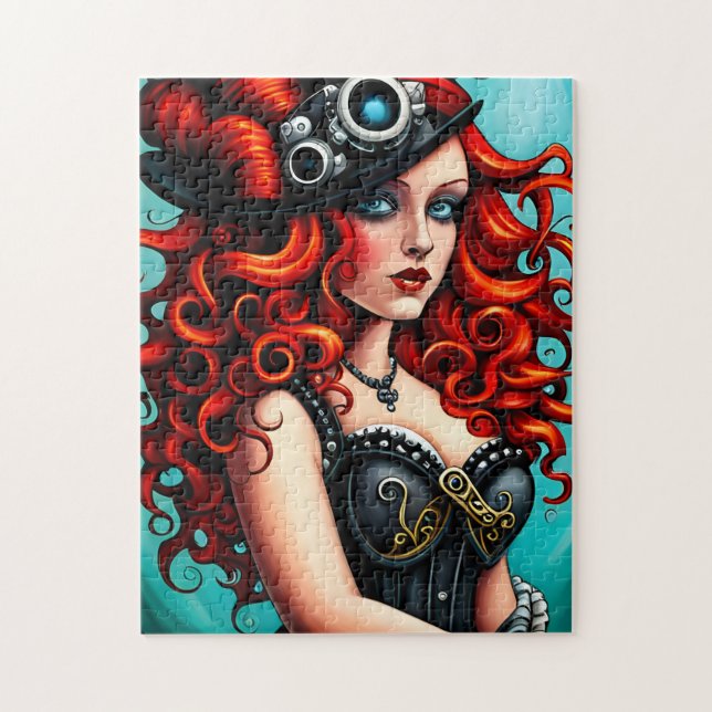 Puzzle Mujer Streampunk de Red Haired (Vertical)