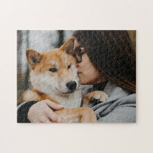 Puzzle Mujer y mascota canina