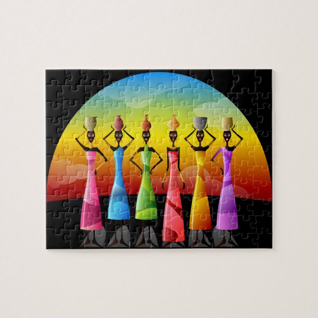 Puzzle Mujeres africanas con alfarería en la cabeza (Horizontal)