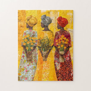 Puzzle Mujeres africanas con flores