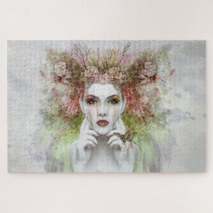 Puzzle Mujeres de la acuarela con la mariposa