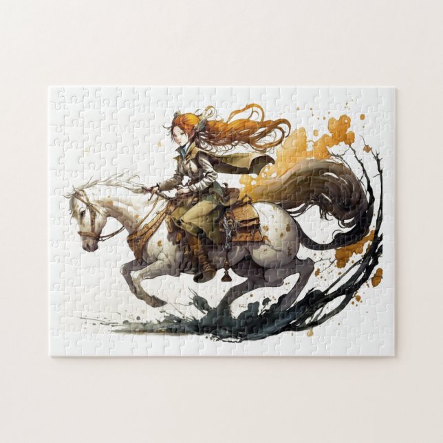 Puzzle Mujeres montando a caballo (Horizontal)