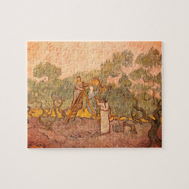 Puzzle Mujeres recogiendo aceitunas de van Gogh: (Horizontal)