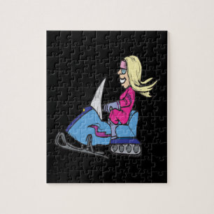 Puzzle Mujeres Snowmobiling