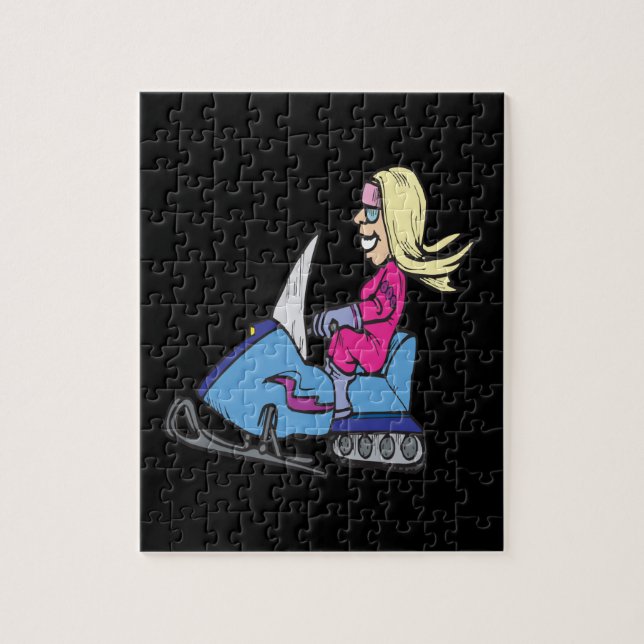 Puzzle Mujeres Snowmobiling (Vertical)