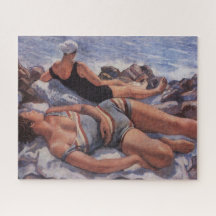 Mujeres tomando el sol en la playa (por Serebriako