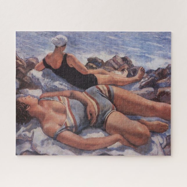 Puzzle Mujeres tomando el sol en la playa (por Serebriako (Horizontal)