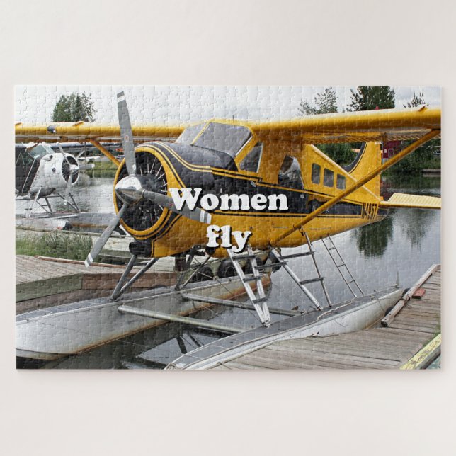 Puzzle Mujeres vuelan: avión flotante, lago Hood, Alaska (Horizontal)