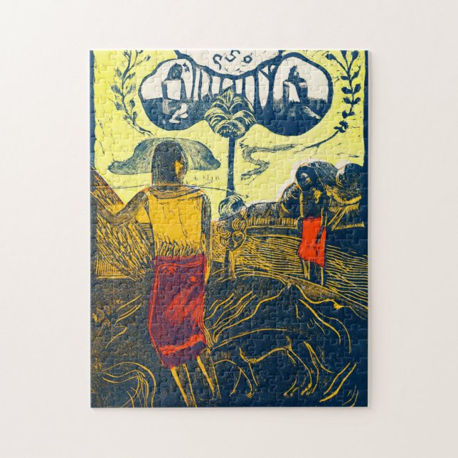 Puzzle Mujeres y perros tahitianos, Gauguin (Vertical)