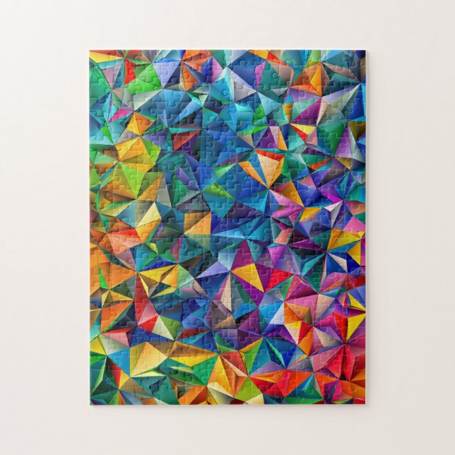 Puzzle Multicolored triangle shapes  (Vertical)