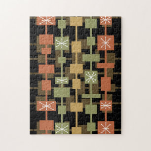 Puzzle Multicolores negros modernos de mediados de siglo
