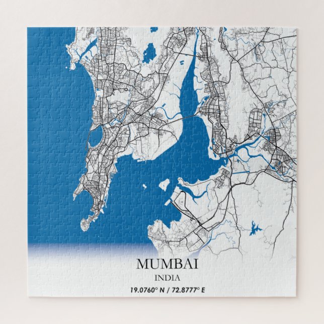 Puzzle Mumbai India City Map Travel Simple (Vertical)