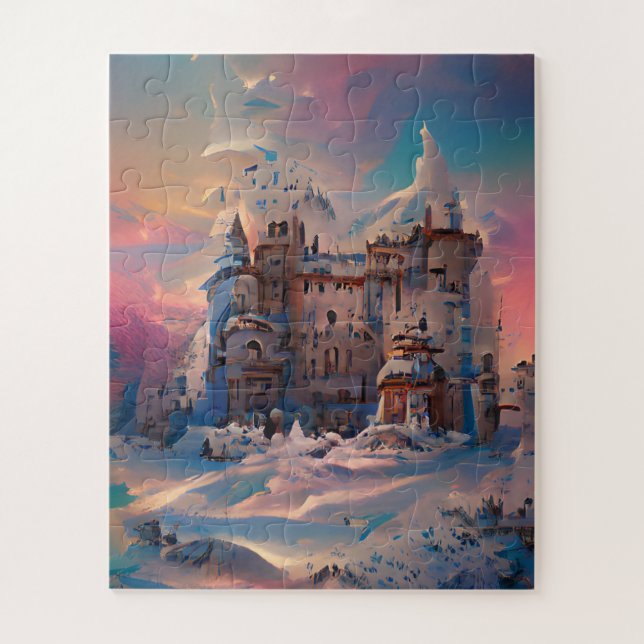 Puzzle Mundo de cuento de hadas, Castillo de invierno, Ca (Vertical)