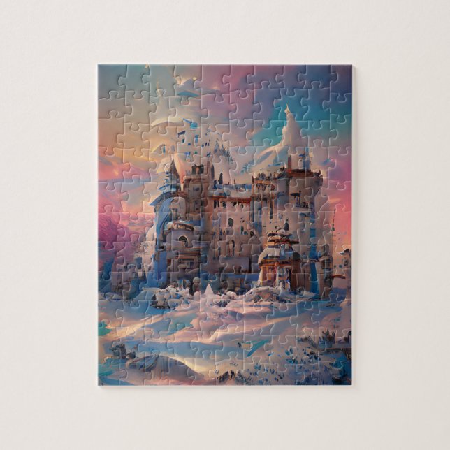 Puzzle Mundo de cuento de hadas, Castillo de invierno, Ca (Vertical)