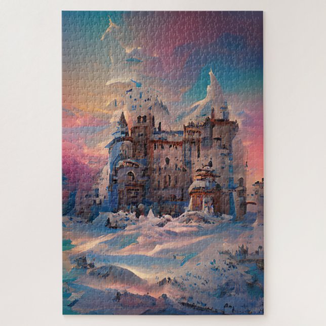 Puzzle Mundo de cuento de hadas, Castillo de invierno, Ca (Vertical)