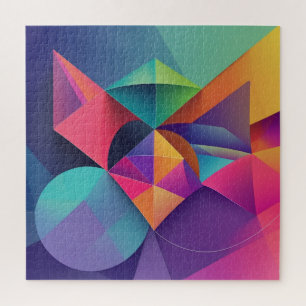 Puzzle mundo de geometría colorida