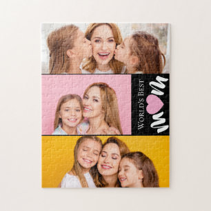 Puzzle Mundos personalizados Mejor mamá Corazón rosa lind