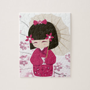 Puzzle Muñeca linda de Sakura Kokeshi