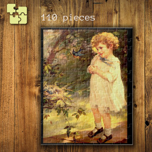 Puzzle Muñeca victoriana con pájaros