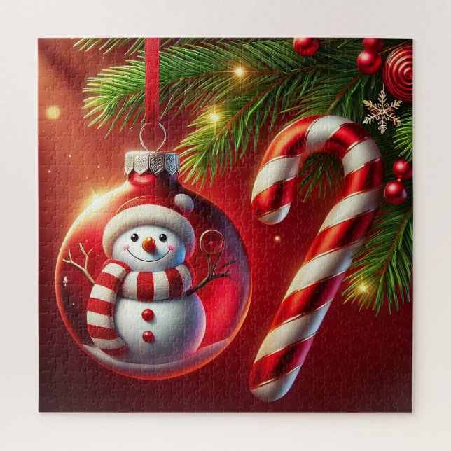 Puzzle Muñeco de nieve alegre (Vertical)