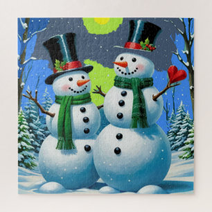 Puzzle Muñeco de Nieve de Invierno Mágico