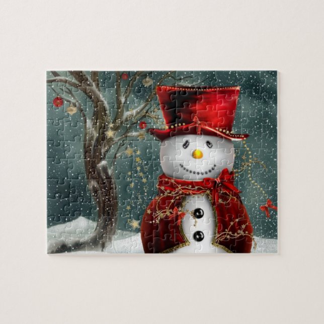 Puzzle Muñeco de nieve del navidad (Horizontal)