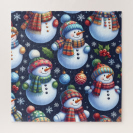 Puzzle Muñeco de Nieve Festivo Acogedor