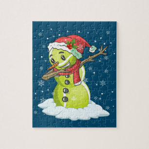 Puzzle Muñeco de nieve haciendo dabbing camiseta pelota d