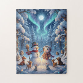 Puzzle Muñecos de nieve Bosques de invierno