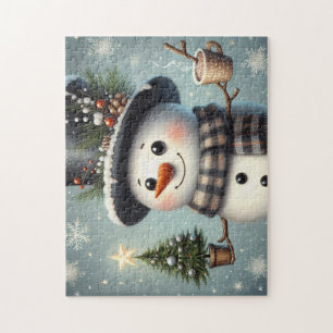 Puzzle Muniéeco de nieve navideño/cute invernal caprichos