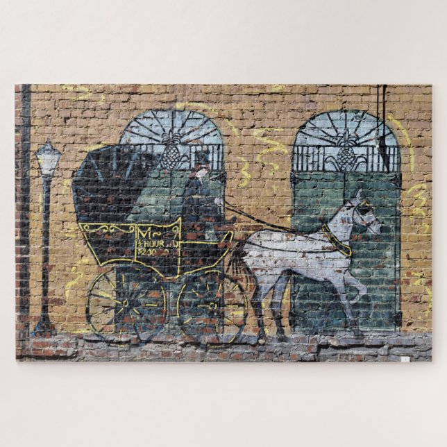 Puzzle Mural de Carruaje de Caballos en el Centro de Nash (Horizontal)