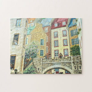 Puzzle Mural y Fresco de Lower Town Quebec.