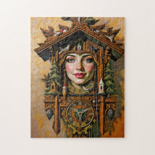 Puzzle “Musa Atemporal” – Un retrato de reloj de cucú
