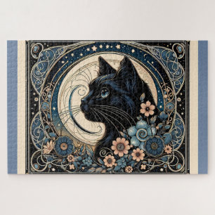 Puzzle Musa de medianoche en un marco de la luna petulada