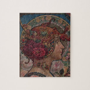 Puzzle Musa Floral Art Nouveau Vintage Belle Époque