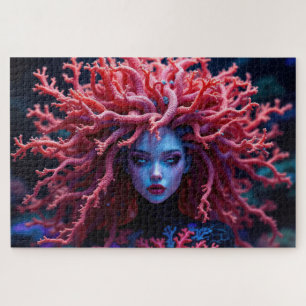 Puzzle Musa surrealista subacuática de coral de belleza