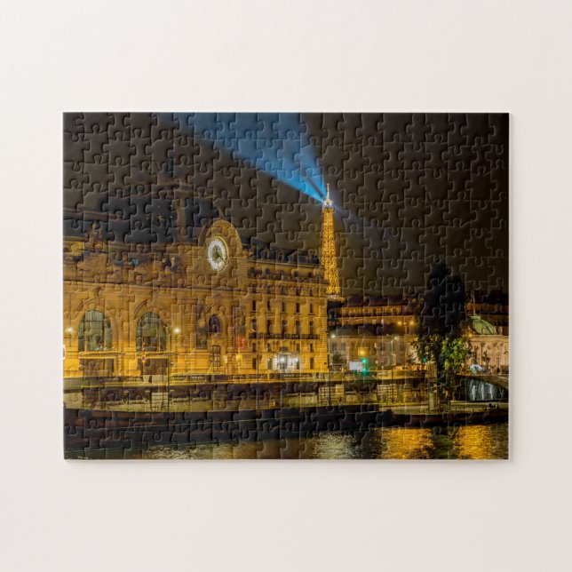 Puzzle Museo de Orsay en París por la noche (Horizontal)