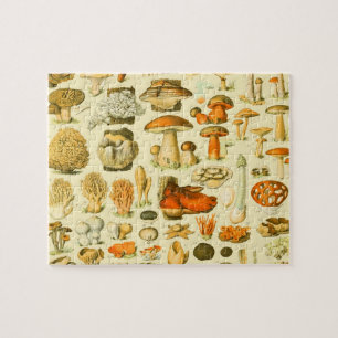 Puzzle Mushroom Vintage Toadstool Arte Botánico