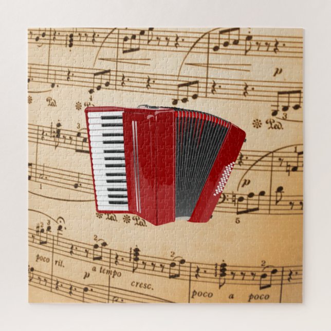 Puzzle Música de acordeón, diseño popular, (Vertical)
