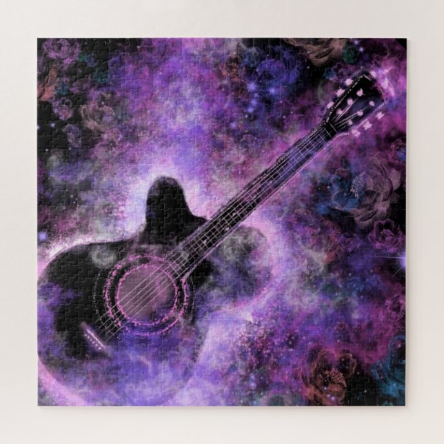 Puzzle Música de guitarra romántica - magia - pintura (Horizontal)