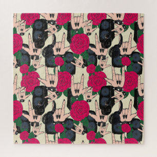 Puzzle Música de rock perfecta, patrón abstracto.