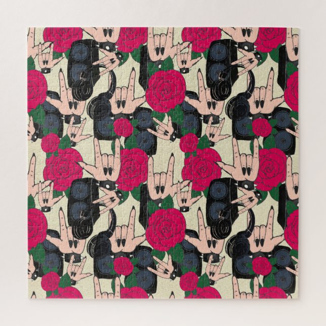 Puzzle Música de rock perfecta, patrón abstracto. (Vertical)