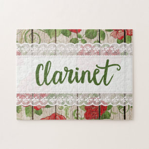 Puzzle Música de Rosas Rústicos Clarinet Wood Lace