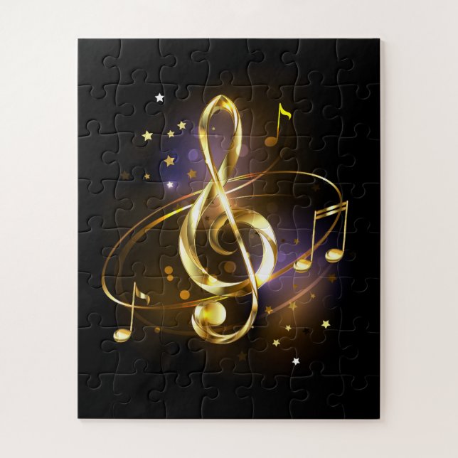 Puzzle Música de Triple Clave de Oro (Vertical)
