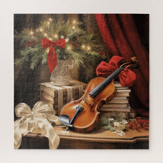 Puzzle Música de violín de Navidad (Vertical)