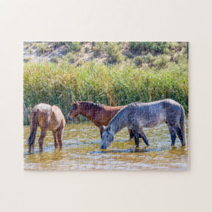 Puzzle Mustangs salvajes en río 9715
