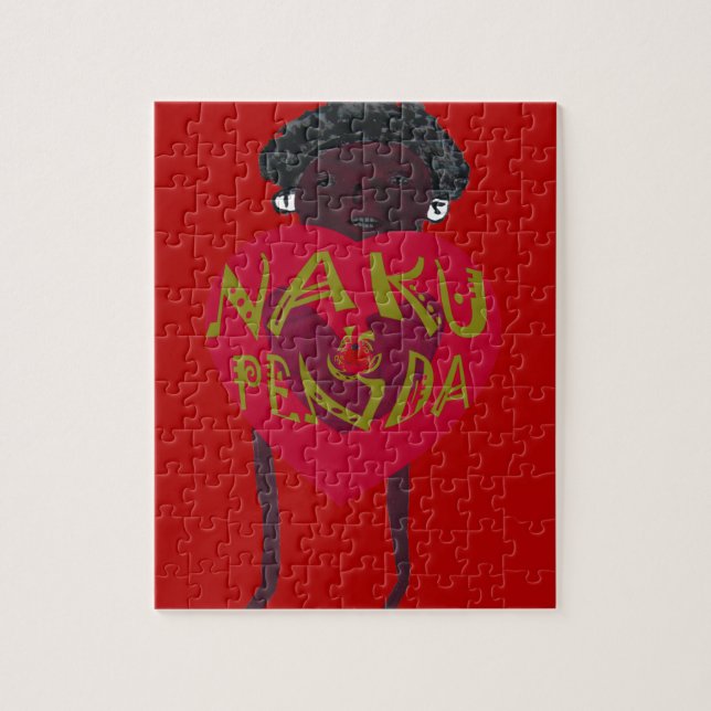 Puzzle My Valentine love you Nakupenda Kenya Swahili Art. (Vertical)