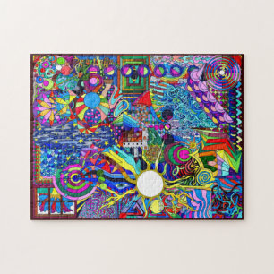 Puzzle Myndlspyll psicodélico vierte diseño gráfico